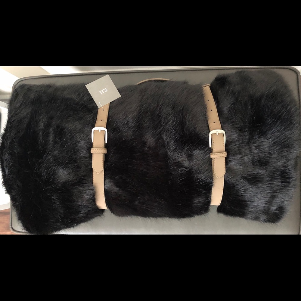 RESTORATION HARDWARE ULTRA FAUX FUR THROW …